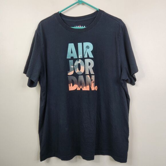 Air Jordan Mens Short Sleeve Spellout Graphic Tee Standard Fit XL - Picture 1 of 6